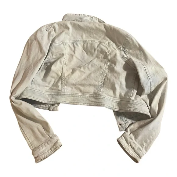 Women's Cream White Denim Jacket - Picture 9 of 10